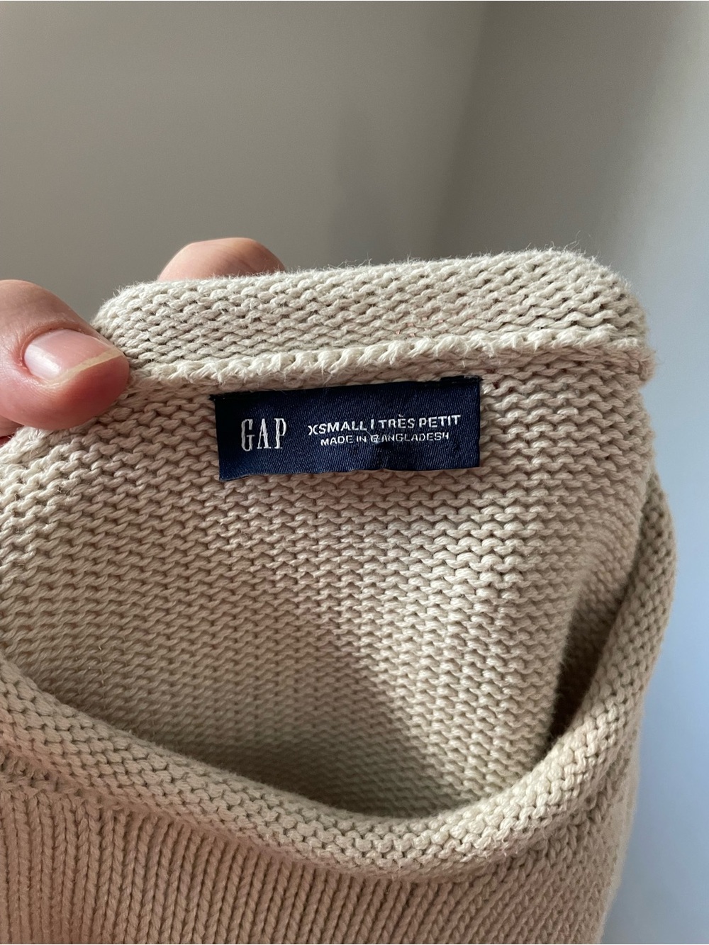 Gap 2024 Roll Neck Sweater Blue and White Fisherman Cropped 100% Cotton Size XS - Picture 7 of 11